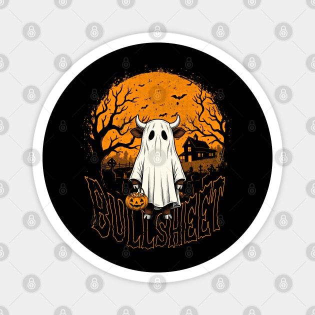 Bullsheet Highland Cow Ghost Halloween Funny Pun Magnet by creative